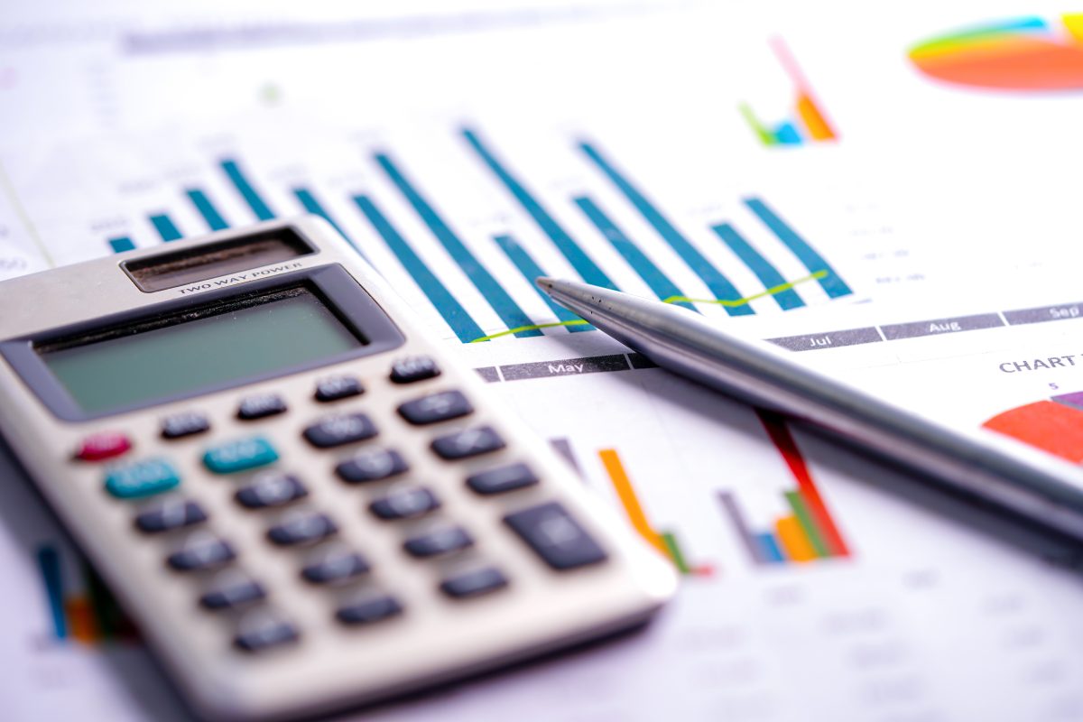 Calculator On Chart And Graph Spreadsheet Paper. Finance Develop