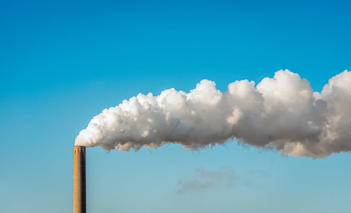 Smoke And Steam From A Factory Chimney